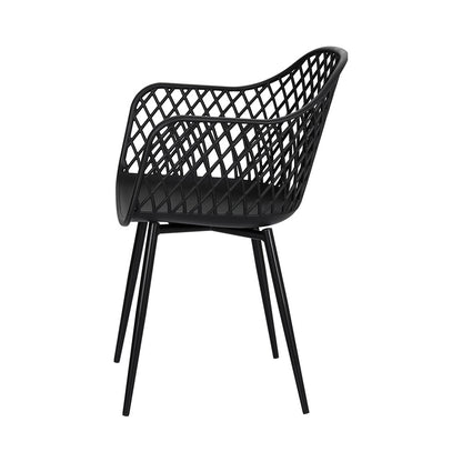 Gardeon 4PC Outdoor Dining Chairs PP Lounge Chair Patio Furniture Garden Black-Furniture > Outdoor-PEROZ Accessories
