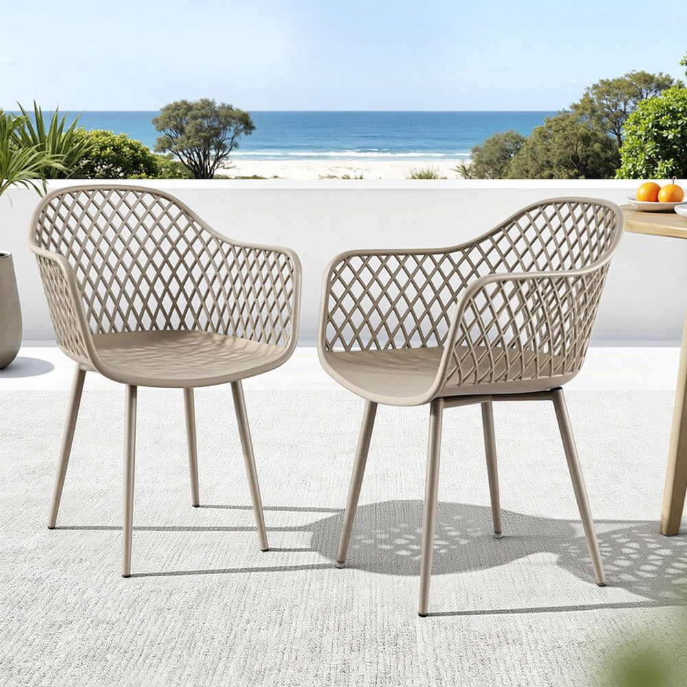 Gardeon 4PC Outdoor Dining Chairs PP Lounge Chair Patio Furniture Garden Coffee-Furniture &gt; Outdoor &gt; Outdoor Chairs-PEROZ Accessories