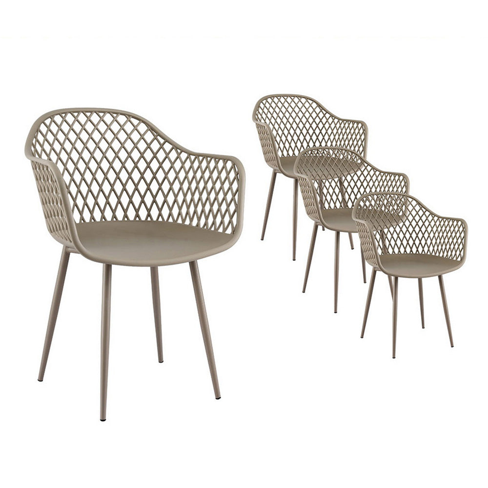 Gardeon 4PC Outdoor Dining Chairs PP Lounge Chair Patio Furniture Garden Coffee-Furniture > Outdoor > Outdoor Chairs-PEROZ Accessories