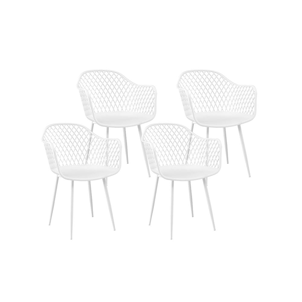 Gardeon 4PC Outdoor Dining Chairs PP Lounge Chair Patio Furniture Garden White-Furniture &gt; Outdoor &gt; Outdoor Chairs-PEROZ Accessories