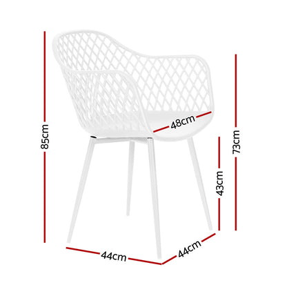 Gardeon 4PC Outdoor Dining Chairs PP Lounge Chair Patio Furniture Garden White-Furniture &gt; Outdoor &gt; Outdoor Chairs-PEROZ Accessories