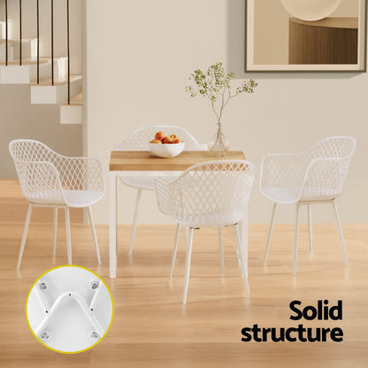 Gardeon 4PC Outdoor Dining Chairs PP Lounge Chair Patio Furniture Garden White-Furniture &gt; Outdoor &gt; Outdoor Chairs-PEROZ Accessories