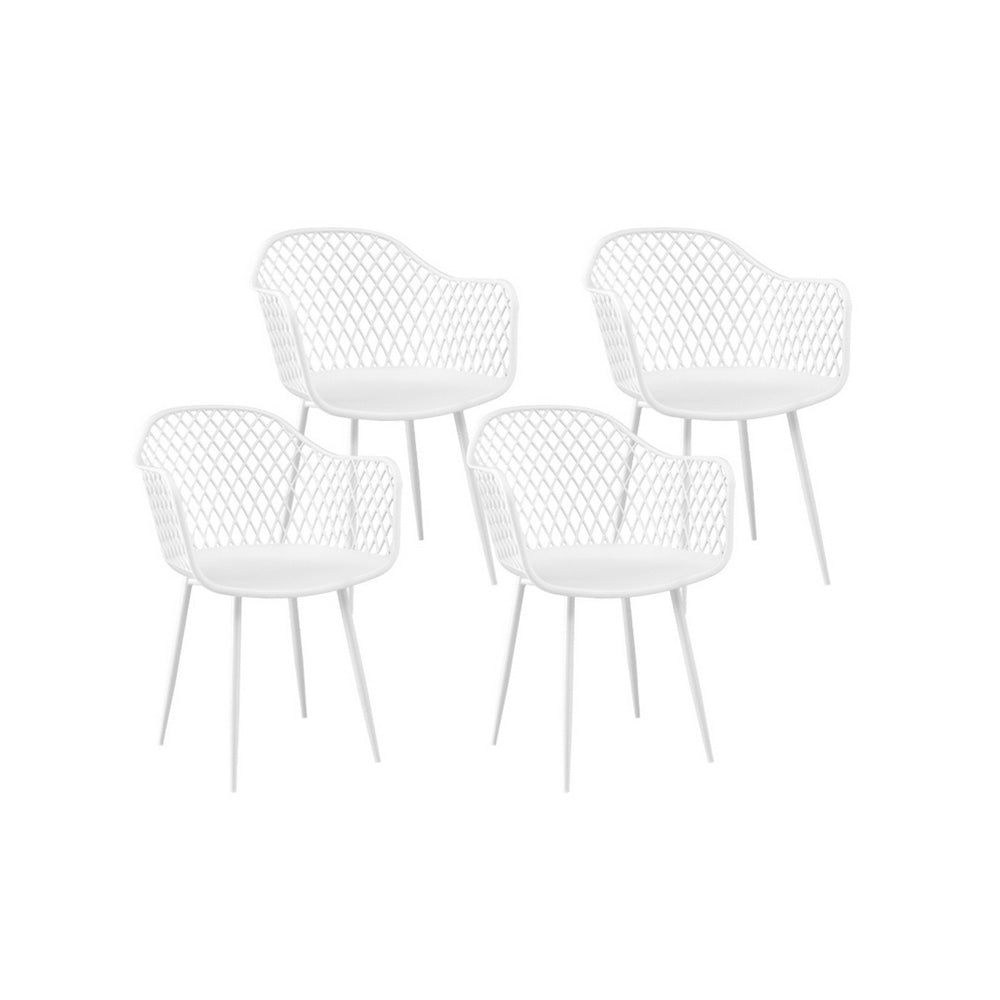 Gardeon 4PC Outdoor Dining Chairs PP Lounge Chair Patio Furniture Garden White-Furniture > Outdoor > Outdoor Chairs-PEROZ Accessories