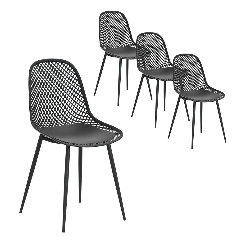 Gardeon 4PC Outdoor Dining Chairs PP Lounge Chair Patio Garden Furniture Black-Furniture &gt; Outdoor &gt; Outdoor Chairs-PEROZ Accessories