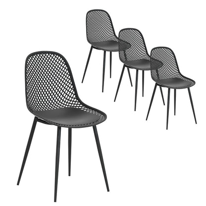 Gardeon 4PC Outdoor Dining Chairs PP Lounge Chair Patio Garden Furniture Black-Furniture &gt; Outdoor &gt; Outdoor Chairs-PEROZ Accessories