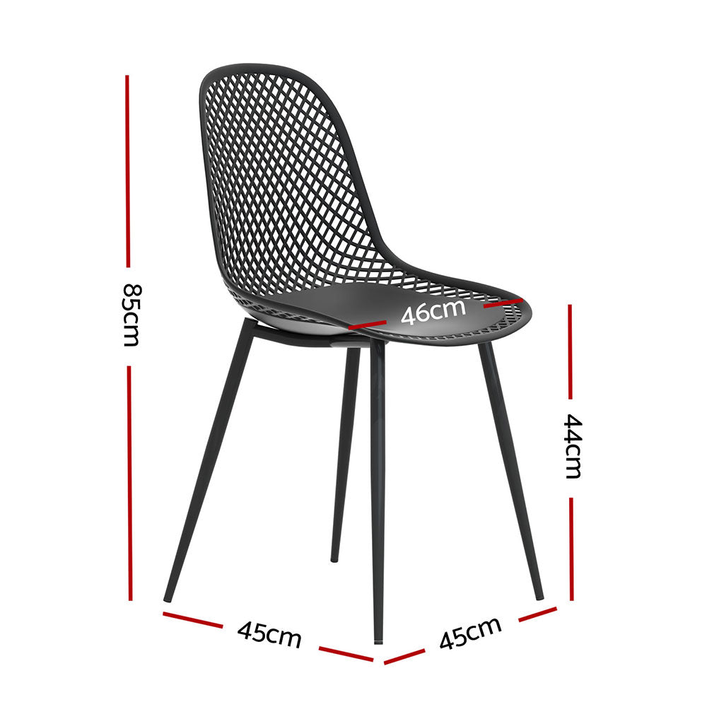 Gardeon 4PC Outdoor Dining Chairs PP Lounge Chair Patio Garden Furniture Black-Furniture &gt; Outdoor &gt; Outdoor Chairs-PEROZ Accessories