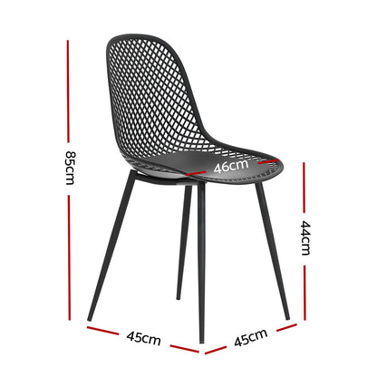 Gardeon 4PC Outdoor Dining Chairs PP Lounge Chair Patio Garden Furniture Black-Furniture &gt; Outdoor &gt; Outdoor Chairs-PEROZ Accessories