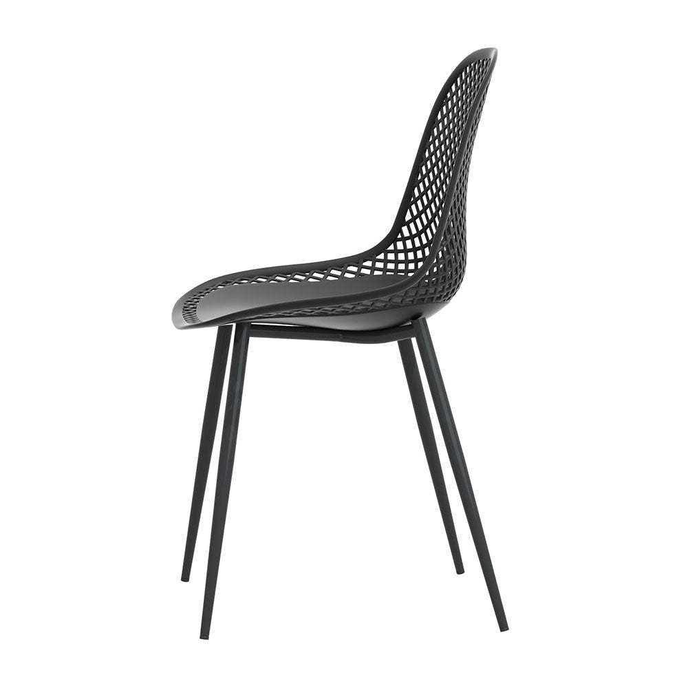 Gardeon 4PC Outdoor Dining Chairs PP Lounge Chair Patio Garden Furniture Black-Furniture &gt; Outdoor &gt; Outdoor Chairs-PEROZ Accessories