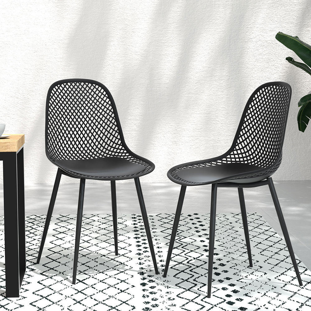 Gardeon 4PC Outdoor Dining Chairs PP Lounge Chair Patio Garden Furniture Black-Furniture &gt; Outdoor &gt; Outdoor Chairs-PEROZ Accessories