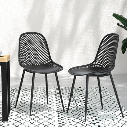 Gardeon 4PC Outdoor Dining Chairs PP Lounge Chair Patio Garden Furniture Black-Furniture &gt; Outdoor &gt; Outdoor Chairs-PEROZ Accessories