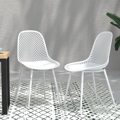 Gardeon 4PC Outdoor Dining Chairs PP Lounge Chair Patio Garden Furniture White-Furniture &gt; Bar Stools &amp; Chairs-PEROZ Accessories