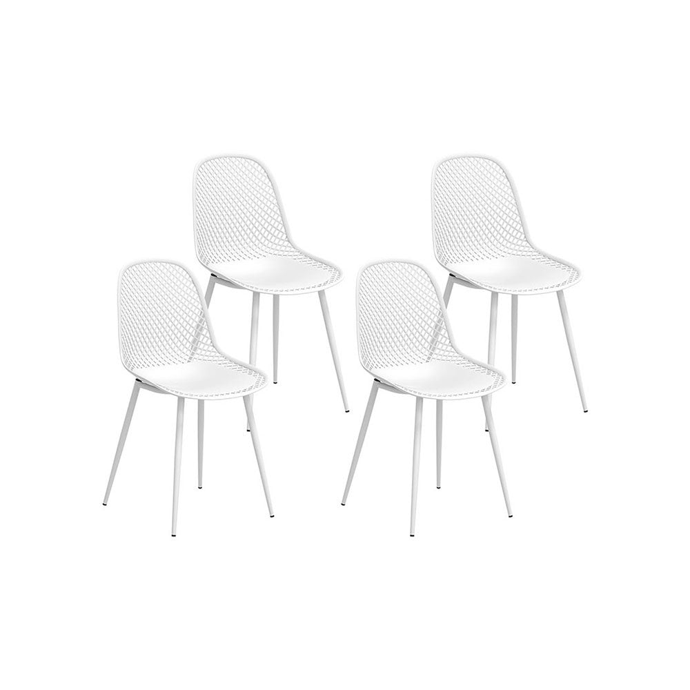 Gardeon 4PC Outdoor Dining Chairs PP Lounge Chair Patio Garden Furniture White-Furniture > Bar Stools &amp; Chairs-PEROZ Accessories