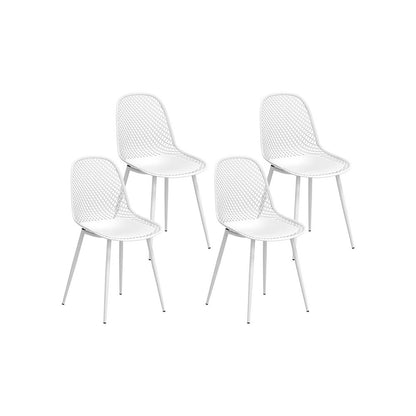 Gardeon 4PC Outdoor Dining Chairs PP Lounge Chair Patio Garden Furniture White-Furniture > Bar Stools &amp; Chairs-PEROZ Accessories