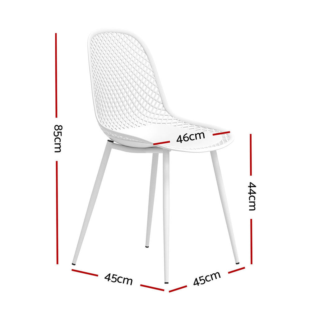 Gardeon 4PC Outdoor Dining Chairs PP Lounge Chair Patio Garden Furniture White-Furniture > Bar Stools &amp; Chairs-PEROZ Accessories