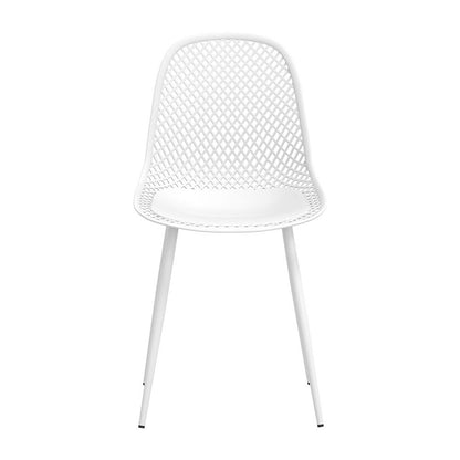 Gardeon 4PC Outdoor Dining Chairs PP Lounge Chair Patio Garden Furniture White-Furniture > Bar Stools &amp; Chairs-PEROZ Accessories