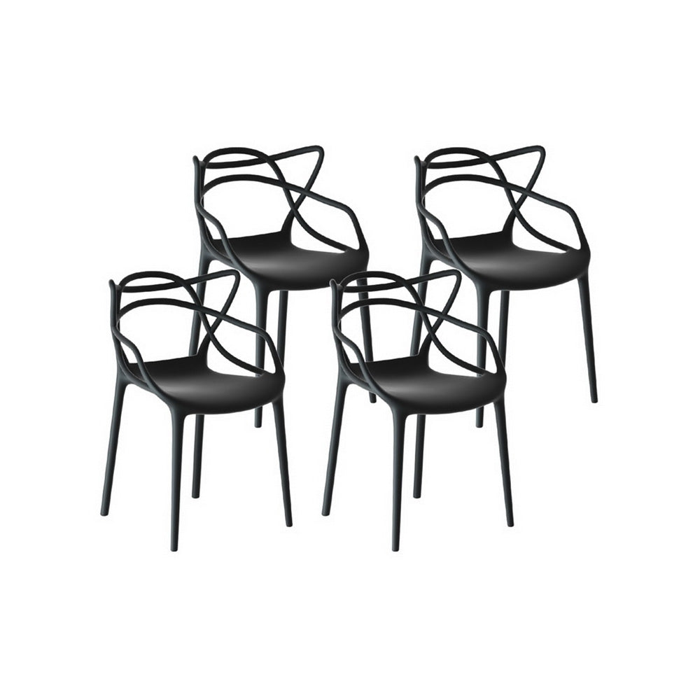 Gardeon 4PC Outdoor Dining Chairs PP Portable Stackable Chair Patio Furniture-Furniture > Outdoor-PEROZ Accessories