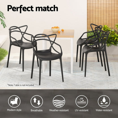 Gardeon 4PC Outdoor Dining Chairs PP Portable Stackable Chair Patio Furniture-Furniture > Outdoor-PEROZ Accessories