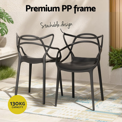 Gardeon 4PC Outdoor Dining Chairs PP Portable Stackable Chair Patio Furniture-Furniture > Outdoor-PEROZ Accessories
