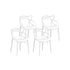Gardeon 4PC Outdoor Dining Chairs PP Portable Stackable Chair Patio Furniture White-Furniture > Outdoor > Outdoor Chairs-PEROZ Accessories