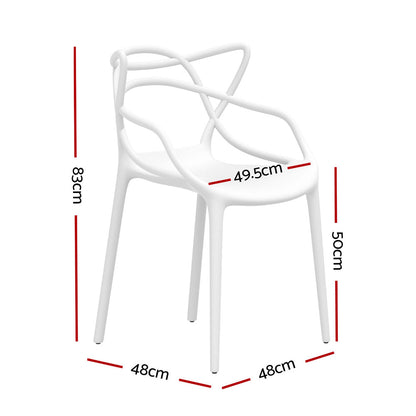 Gardeon 4PC Outdoor Dining Chairs PP Portable Stackable Chair Patio Furniture White-Furniture &gt; Outdoor &gt; Outdoor Chairs-PEROZ Accessories