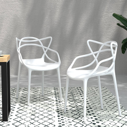 Gardeon 4PC Outdoor Dining Chairs PP Portable Stackable Chair Patio Furniture White-Furniture &gt; Outdoor &gt; Outdoor Chairs-PEROZ Accessories