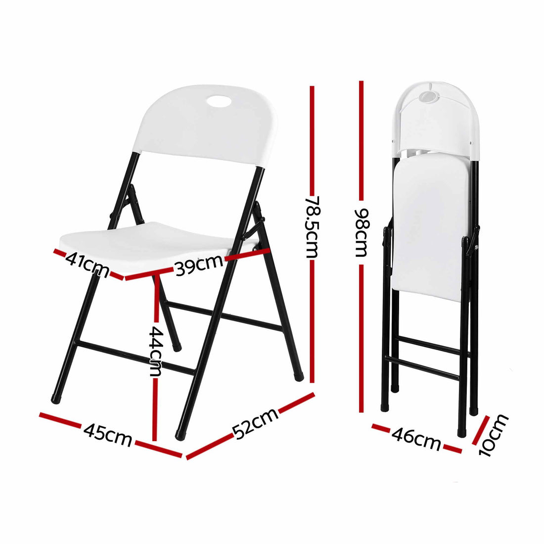 Gardeon 4PC Outdoor Dining Chairs PP Folding Chair Patio Garden Furniture White-Furniture > Dining > Kitchen &amp; Dining Chairs-PEROZ Accessories