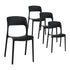 Gardeon 4PC Outdoor Dining Chairs Stackable PP Patio Chair Garden Furniture Black-Furniture > Outdoor > Outdoor Chairs-PEROZ Accessories