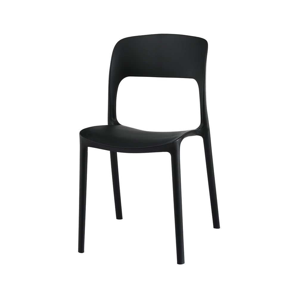 Gardeon 4PC Outdoor Dining Chairs Stackable PP Patio Chair Garden Furniture Black-Furniture &gt; Outdoor &gt; Outdoor Chairs-PEROZ Accessories