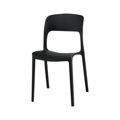 Gardeon 4PC Outdoor Dining Chairs Stackable PP Patio Chair Garden Furniture Black-Furniture &gt; Outdoor &gt; Outdoor Chairs-PEROZ Accessories