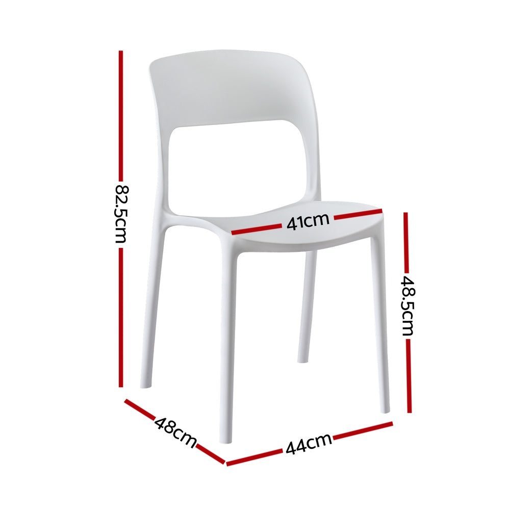 Gardeon 4PC Outdoor Dining Chairs Stackable PP Patio Chair Garden Furniture White-Furniture &gt; Outdoor &gt; Outdoor Chairs-PEROZ Accessories
