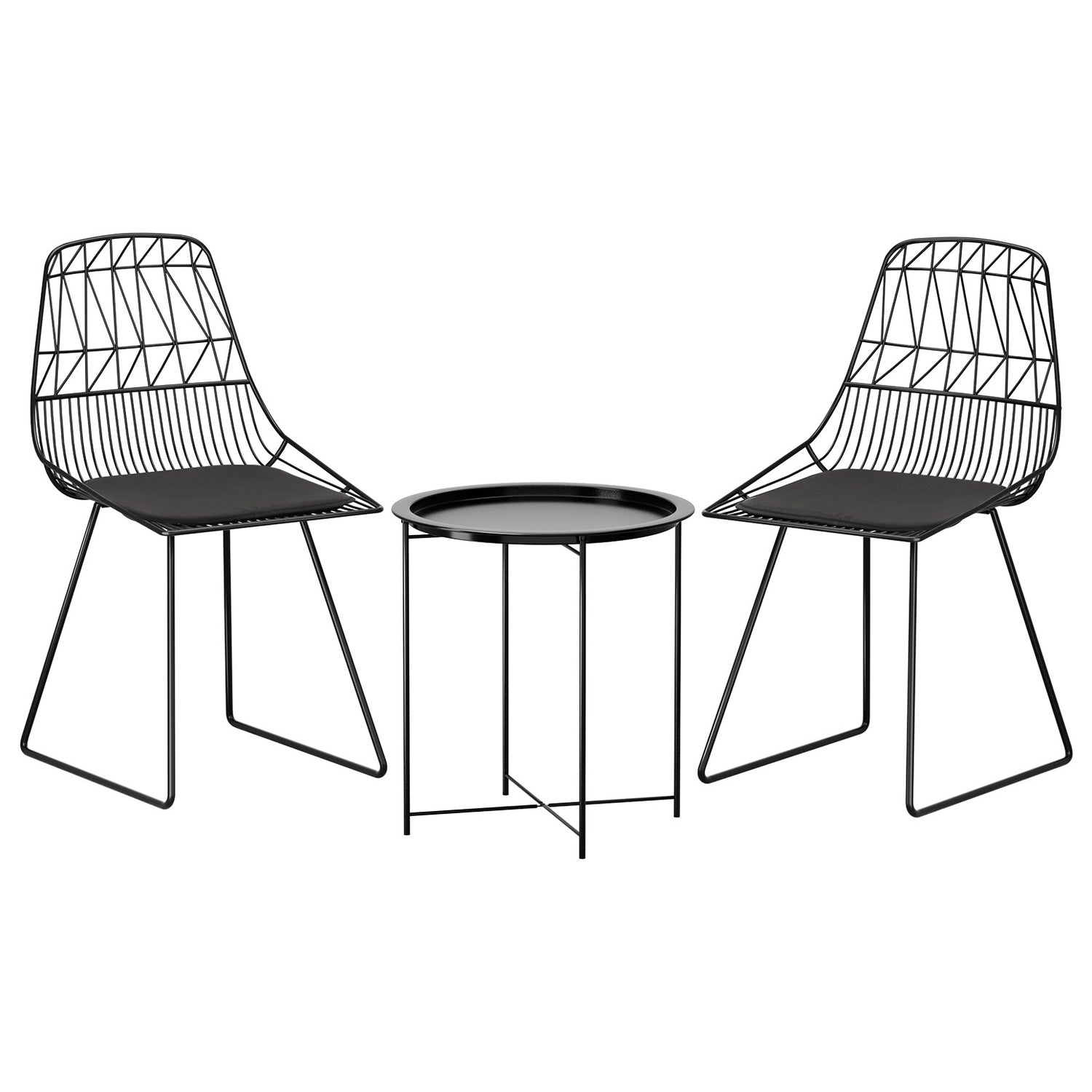 Gardeon 3PC Outdoor Bistro Set Patio Furniture Lounge Chairs Table Garden-Furniture &gt; Outdoor-PEROZ Accessories