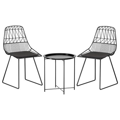 Gardeon 3PC Outdoor Bistro Set Patio Furniture Lounge Chairs Table Garden-Furniture &gt; Outdoor-PEROZ Accessories