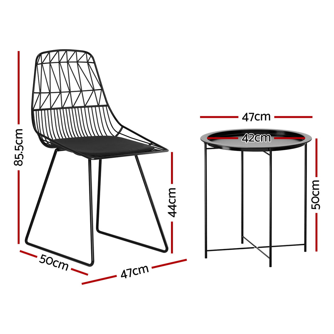 Gardeon 3PC Outdoor Bistro Set Patio Furniture Lounge Chairs Table Garden-Furniture &gt; Outdoor-PEROZ Accessories