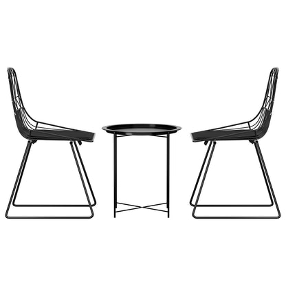 Gardeon 3PC Outdoor Bistro Set Patio Furniture Lounge Chairs Table Garden-Furniture &gt; Outdoor-PEROZ Accessories