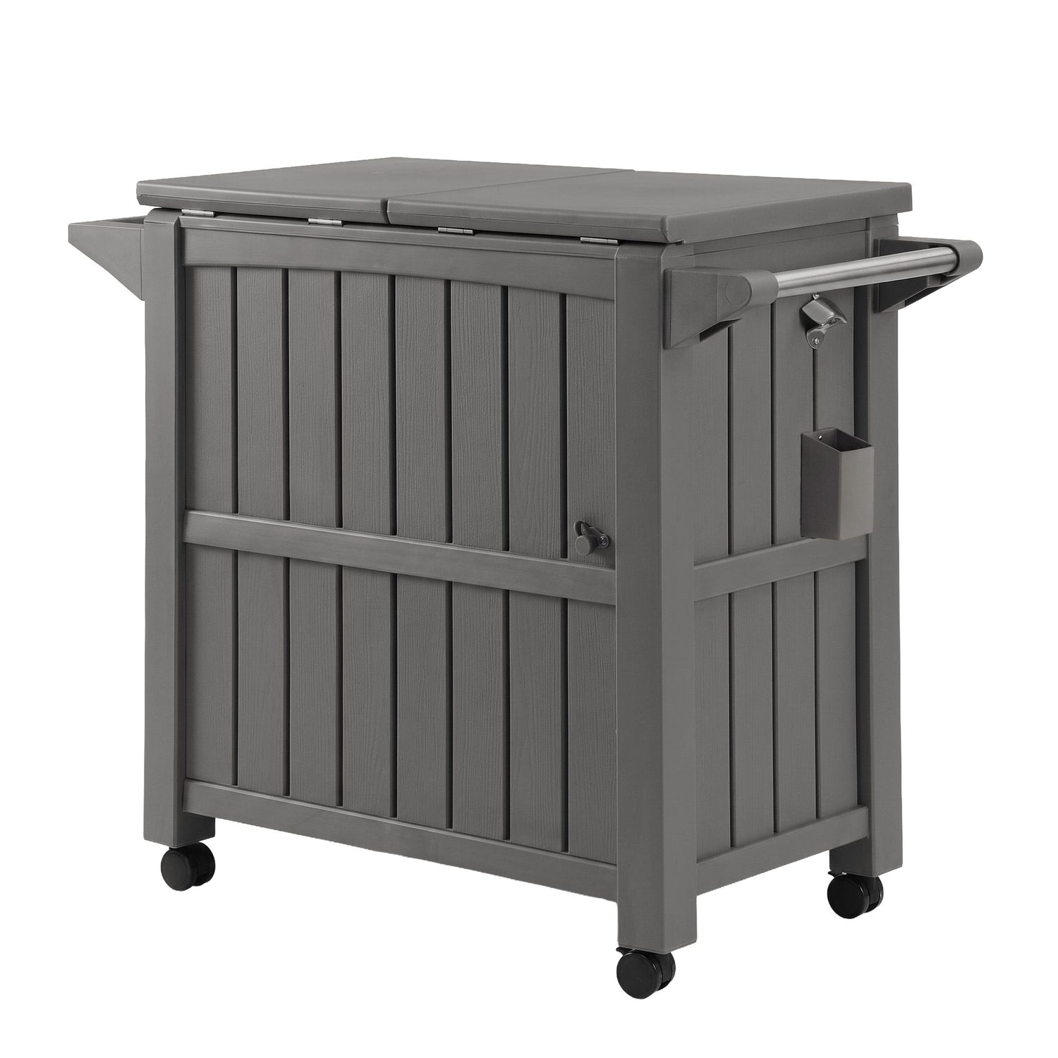 Gardeon Outdoor Storage Cabinet Box 80L Ice Bucket Cooler Rolling Serving Cart Kitchen Trolley Brown
