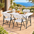 Gardeon 5PCS Outdoor Dining Set 120CM Folding Table and Chairs Patio Furniture White-Furniture > Outdoor > Outdoor Dining Sets-PEROZ Accessories