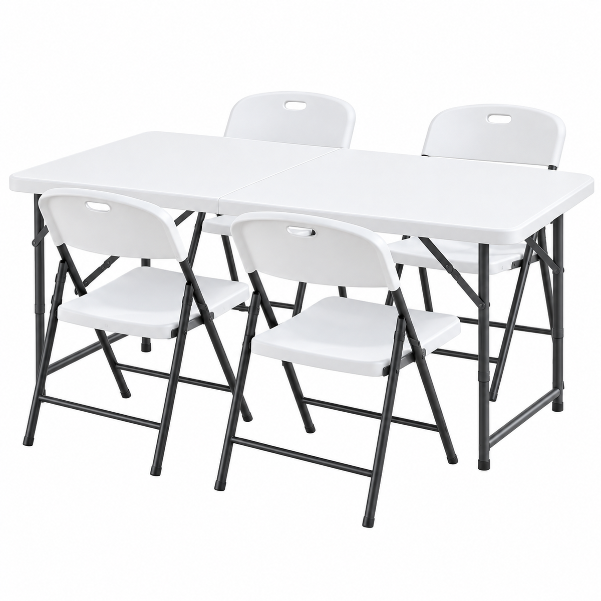 Gardeon 5PCS Outdoor Dining Set 120CM Folding Table and Chairs Patio Furniture White-Furniture > Outdoor > Outdoor Dining Sets-PEROZ Accessories