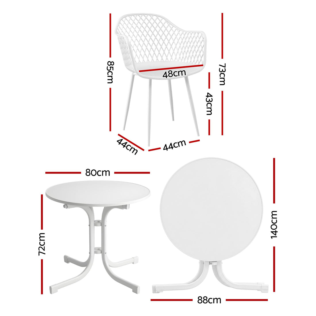Gardeon 5PCS Outdoor Dining Set Table and Chairs Patio Furniture Garden Diamond White-Furniture > Outdoor > Outdoor Dining Sets-PEROZ Accessories