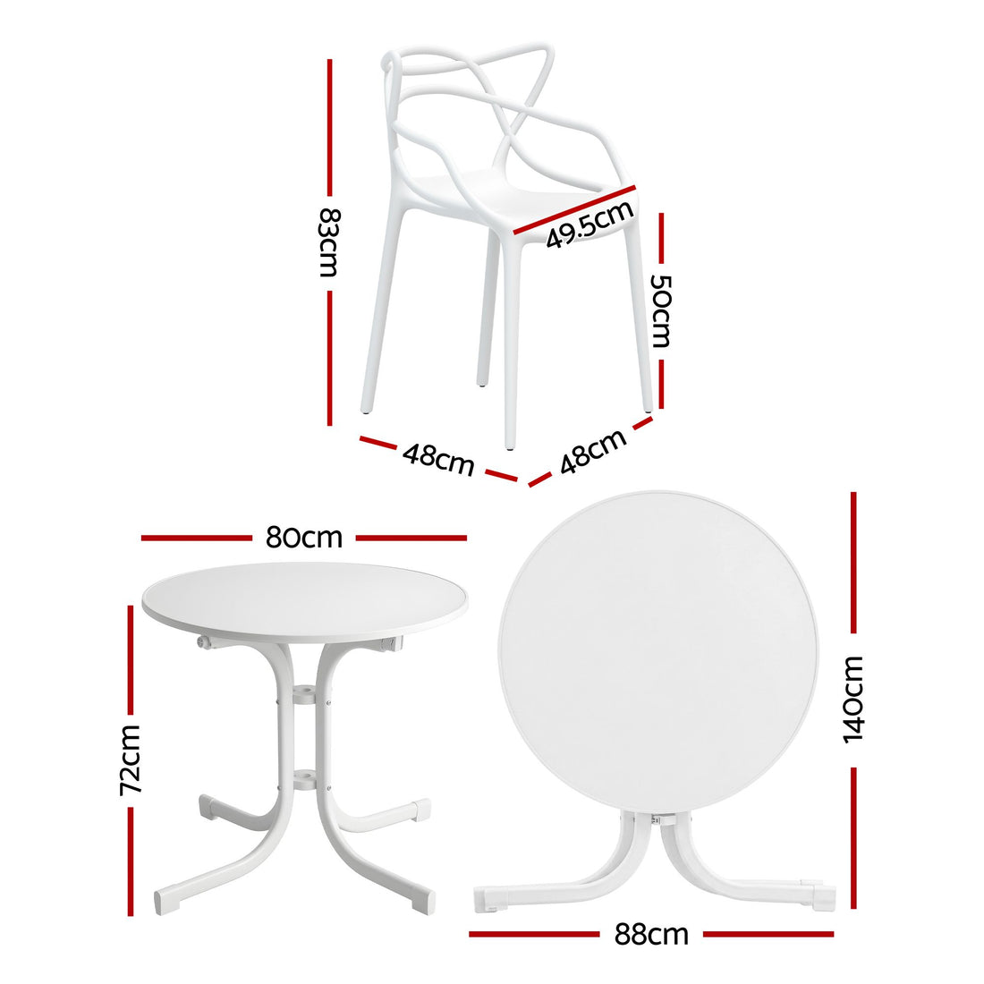 Gardeon 5PCS Outdoor Dining Set Table and Chairs Garden Patio Furniture Entwine White-Furniture > Outdoor > Outdoor Dining Sets-PEROZ Accessories
