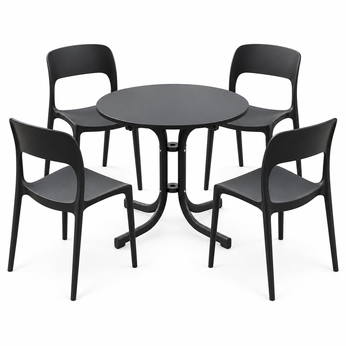 Gardeon 5PCS Outdoor Dining Set Table and Chairs Patio Furniture Garden Black-Furniture > Outdoor > Outdoor Dining Sets-PEROZ Accessories