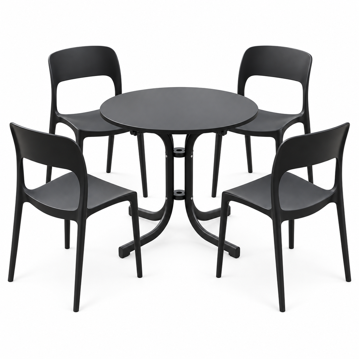 Gardeon 5PCS Outdoor Dining Set Table and Chairs Patio Furniture Garden Black-Furniture > Outdoor > Outdoor Dining Sets-PEROZ Accessories