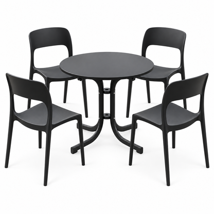 Gardeon 5PCS Outdoor Dining Set Table and Chairs Patio Furniture Garden Black-Furniture > Outdoor > Outdoor Dining Sets-PEROZ Accessories