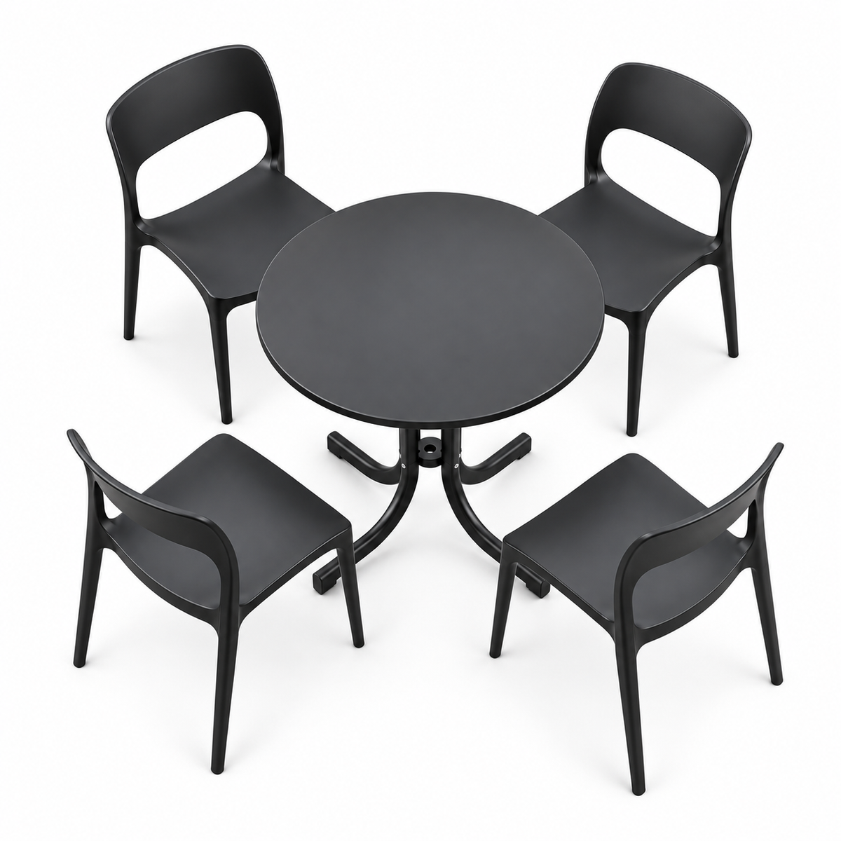 Gardeon 5PCS Outdoor Dining Set Table and Chairs Patio Furniture Garden Black-Furniture > Outdoor > Outdoor Dining Sets-PEROZ Accessories