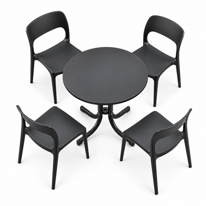 Gardeon 5PCS Outdoor Dining Set Table and Chairs Patio Furniture Garden Black-Furniture > Outdoor > Outdoor Dining Sets-PEROZ Accessories