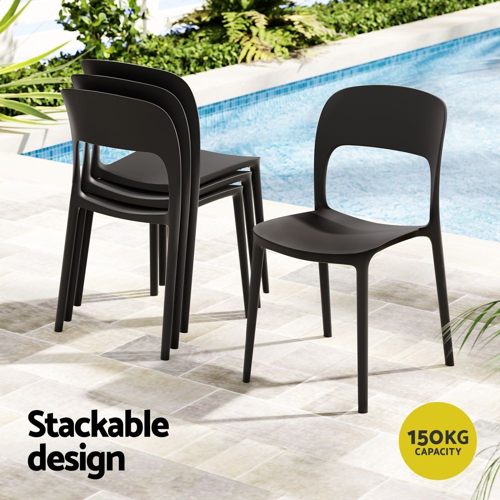 Gardeon 5PCS Outdoor Dining Set Table and Chairs Patio Furniture Garden Black-Furniture > Outdoor > Outdoor Dining Sets-PEROZ Accessories