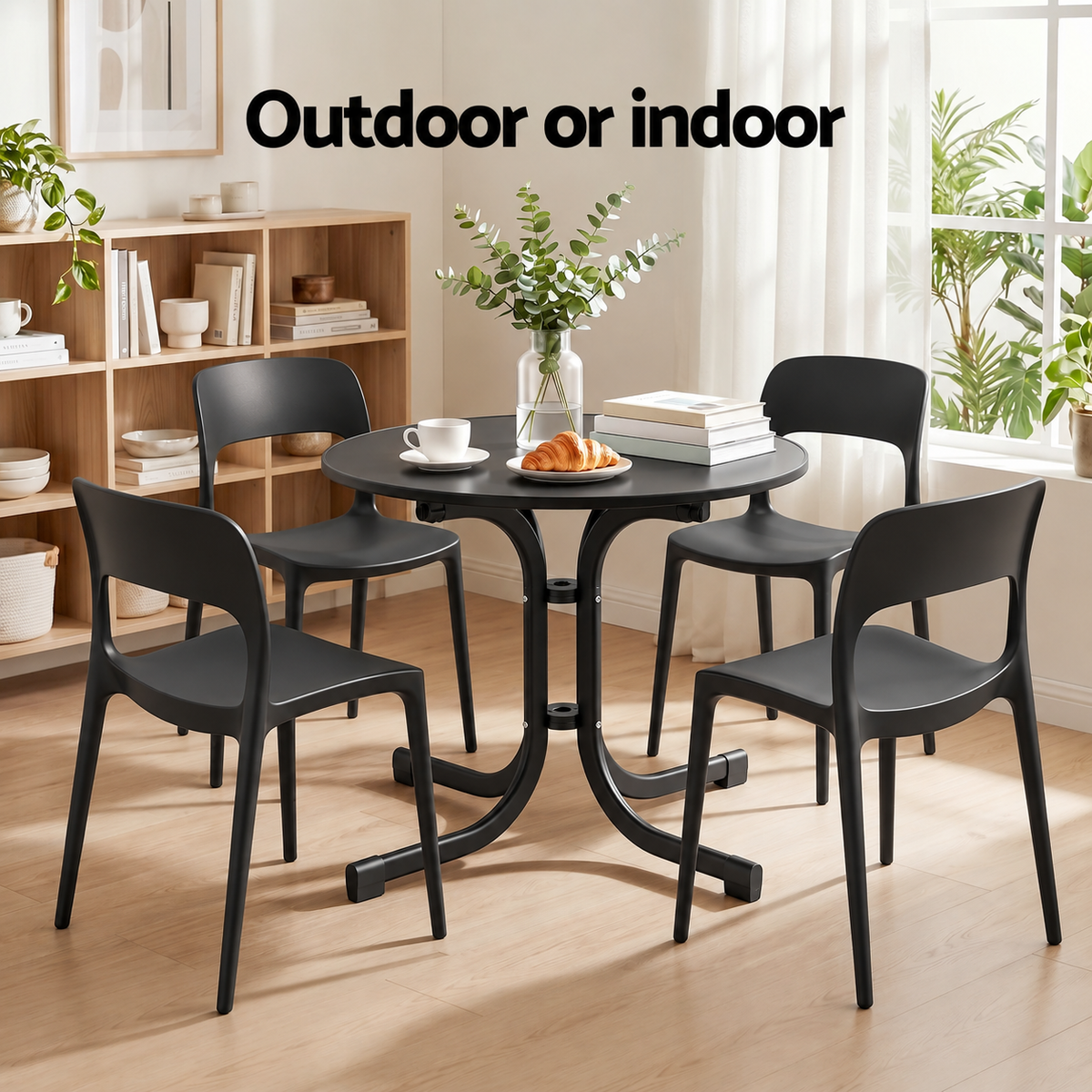 Gardeon 5PCS Outdoor Dining Set Table and Chairs Patio Furniture Garden Black-Furniture > Outdoor > Outdoor Dining Sets-PEROZ Accessories