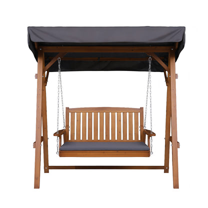 Gardeon Swing Chair Wooden Garden Bench Canopy 2 Seater Outdoor Furniture-Swing Chairs-PEROZ Accessories