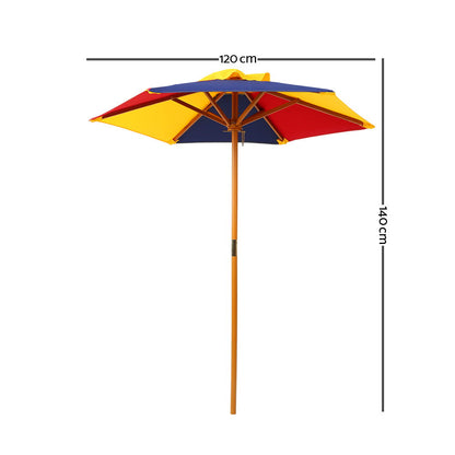 Keezi Kids Wooden Picnic Table Set with Umbrella-Baby &amp; Kids &gt; Baby &amp; Kid&