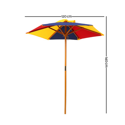 Keezi Kids Wooden Picnic Table Set with Umbrella-Baby &amp; Kids &gt; Baby &amp; Kid&
