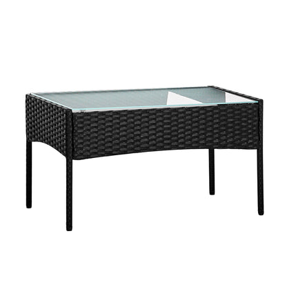Gardeon 4 Seater Outdoor Sofa Set with Storage Cover Wicker Table Chair Black-Outdoor Sofa Sets-PEROZ Accessories